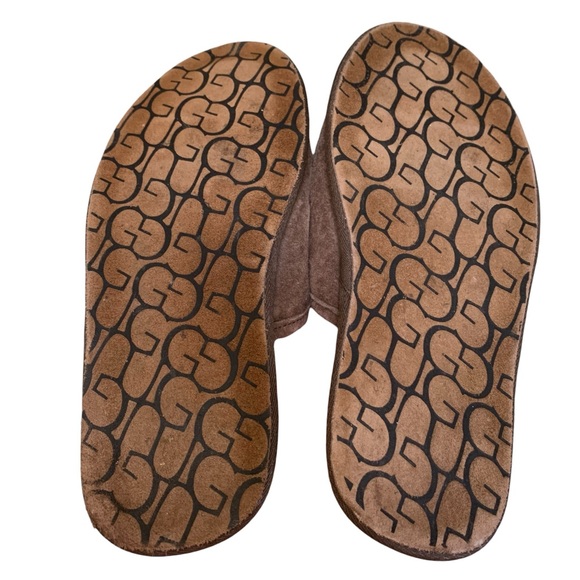 UGG Scuff Slipper Shoes Men's 10 Brown Suede Shearling Lined Comfort Sli… - Picture 10 of 10
